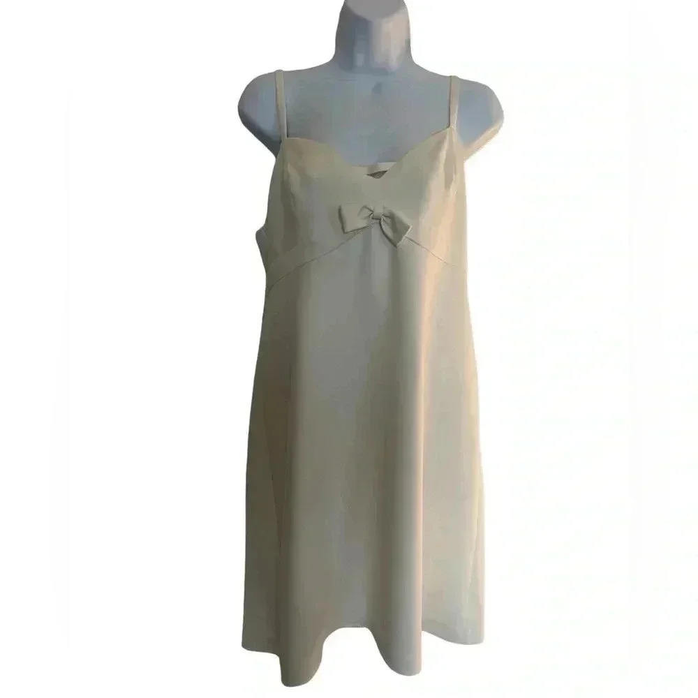 BETSEY JOHNSON OFF White/Ivory  SCUBA BOW DRESS size  12 - Picture 2 of 8
